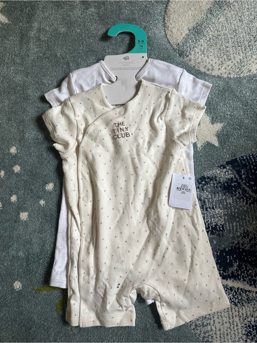 NWT Primark Unisex Baby The Tiny Club Romper 2 pack